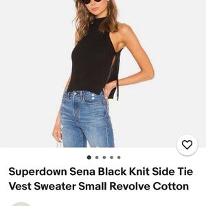 Superdown Black Ribbed Knit Sweater